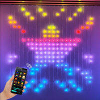 สมาร์ท DIY รูปภาพผ้าม่าน String Light Bluetooth APP ควบคุม Symphony RGB Light Smart Programming LED Light String Garland Decor