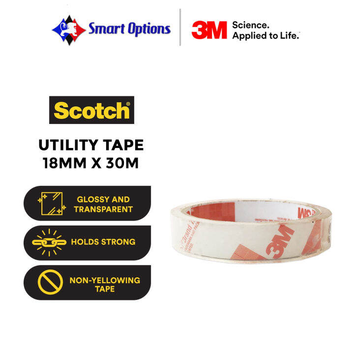 3M Scotch Utility Tape 18mm x 30m CLEAR 2pcs Lazada PH