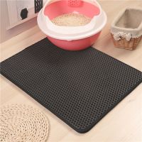 กันน้ำ PET Cat Litter mat Washable Double Layer ดักจับสัตว์เลี้ยง Mat Kitten Toilet Mats ให้อาหารลื่น Litter Cat Pad Pad