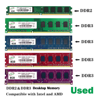 Used Desktop RAM DDR2 2GB 800MHz 667Mhz PC DIMM Memory RAM 240 Pins For AMD in 8gb 4gb ddr3 1333Mhz 1600Mhz DDR3 4GB 8GB RAM