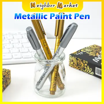 Metallic Paint Marker Waterproof Permanent Marker Gold Silver Brush  Craftwork Pen DIY Epoxy Resin Mold Drawing