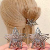 Hair Clamps Hollowed Star Hair Clip Hair Barrettes Hollowed Star Bay Jaw Clip Metal Hair Claw Y2k Hair Claw