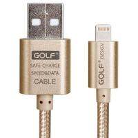 ??HOT!!ลดราคา?? Golf 2M Metal Quick Charge&amp;Data Cable สายชาร์จ Lightning สำหรับ iPhone/iPad/iPod สายถักยาว 2เมตร (สีทอง)#1625 ##ที่ชาร์จ แท็บเล็ต ไร้สาย เสียง หูฟัง เคส Airpodss ลำโพง Wireless Bluetooth โทรศัพท์ USB ปลั๊ก เมาท์ HDMI สายคอมพิวเตอร์