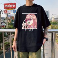 【New】2023ผู้หญิงแบบน่ารักเสื้อ T Anime Darling In The Franxx Zero สองการ์ตูนเสื้อยืด Harajuku ฤดูร้อน Streetwear Unisex Y2k เสื้อผ้า Top