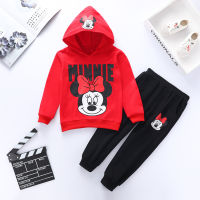 Girls Cartoon Mickey Suits Clothes Children Hooded Jacket Coat+Pants 2Pcs Sets Kids Girl Sweatshirts Tracksuits Clothing