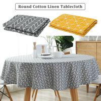 Nordic Round Tablecloth Cotton Linen Washable Hotel Banquet Table Cloth for Wedding Party Christmas Table Cover Home Dec