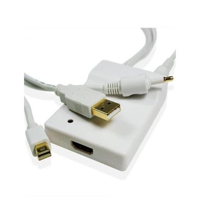 Mini ช่องแสดงผลไปยัง HDMI พร้อม Mini DP เสียง + USB + เสียงทอสลิ้งค์เป็นอะแดปเตอร์ HDMI อะแดปเตอร์สำหรับ Mac Macbook โดยไม่มีเสียง