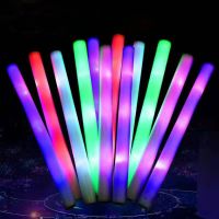 ◑ Colorful Fluorescent Glow Stick Sponge Luminous Large Flash Glow Stick Decoration Happy Evening Party Decor