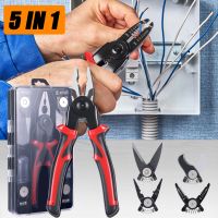 ►▧ 5 IN1 Multifunctional Replaceable Wire Stripper Diagonal Pliers Steel Wire Plier Wire Long Nosed Pliers Tin Snips Hand Tools