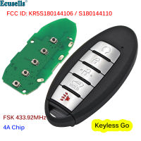 4+1 Button Keyless-Go FSK 434MHz Smart Remote Key (SUV) PCF7953M HITAG AES 4A CHIP For Nissan Rogue FCC ID: KR5TXN4 S7