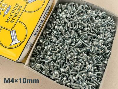 สกรูน็อต JMT M4x10mm (ราคายกกล่องจำนวน 2,000 ตัว) ขนาด M4x10mm เหล็กชุบ แข็งแรงได้มารตฐาน