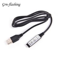 0.5M 1M ตัวควบคุม RGB 5V สายเชื่อมต่อ USB 4pin เส้นแสง3ปุ่มสำหรับ5V 5050 2835 RGB ไฟไฟด้านหลังทีวีริบบิ้น LED แถบ