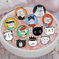 20 styles Cuty Cats Series Brooch Enamel Pin Black White Color Cat Brooches Cat Animal Lapel Backpack Badge Jewelry Gift Spille