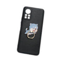 For Infinix Hot 11S NFC X6812 9 10S 10T 10 Play 11 12i 12 20S 20 4G 3D Cute Blue Dog Finger Ring Stand Holder Soft TPU Phone Case Cover