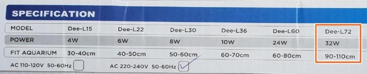 deebow-dee-l72-หลอดไฟ-led-แช่ในน้ำใส่ตู้เลี้ยงปลา-กุ้ง-กำลังไฟ-32-วัตต์-ปรับสีได้-ใช้กับตู้ขนาด-90-110-ซม-35-43-นิ้ว