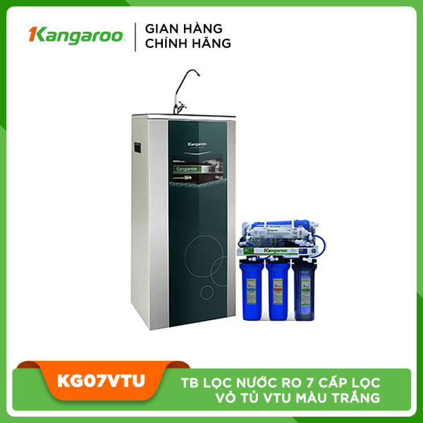 Thiết bị lọc nước Kangaroo RO 7 cấp lọc model KG07 vỏ tủ VTU màu trắng