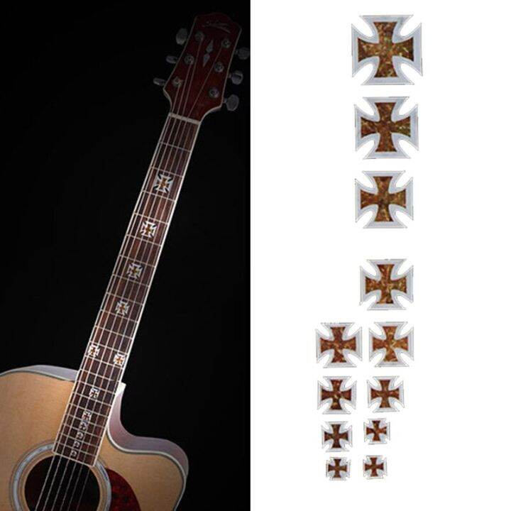 10pcs-cross-inlay-decals-fretboard-sticker-for-electric-acoustic-guitar-accessories