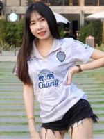 เสื้อกีฬาบุรีรัมย์  สีขาว-คอปกเทา  ขนาดฟรีไซน์ อก 32-38