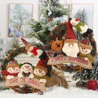 【CW】 Christmas Decorations Old Snowman Elk Rattan Wreath Pendant Small Work Rattan Wreath Pendant Family Party Navidad Home Decor