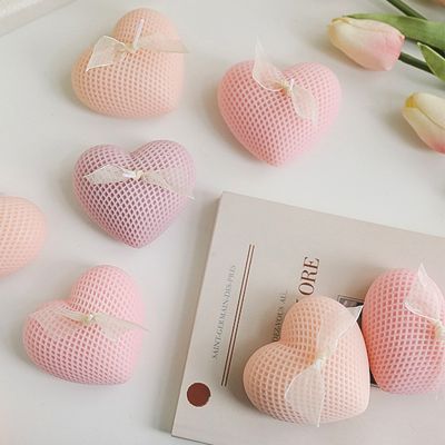Heart Shape Decorative Candles Macaron Color Scented Candles Wedding Party Gifts for Guest Desktop Ornament Room Decor