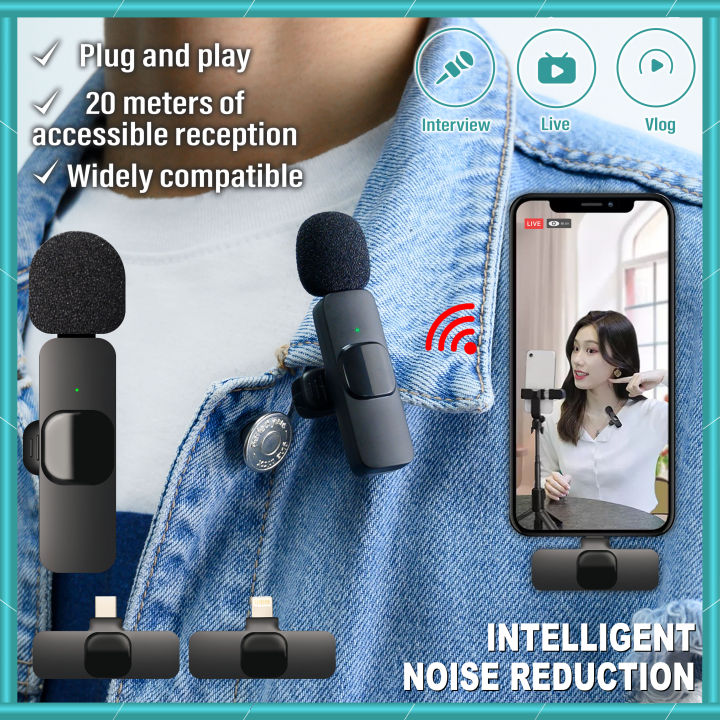 K9 Wireless Bluetooth Microphone With Noise Cancellation For