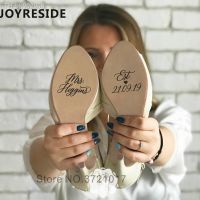 ♣✚ Wedding Decoration Shoes Stickers Custom Name Decor Shoe Decals Personalized Names Date Wedding Shoes Mural Wallpaper Vinyl M461