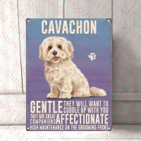 Cavachon ป้ายคนรักสุนัขสัญลักษณ์โลหะป้ายดีบุกย้อนยุคสำหรับโรงรถบนถนนบาร์ประตูศิลปะบนผนังเก๋การตกแต่งบ้าน0707