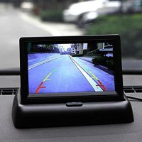 Foldable Rearview Reverse Parking Monitor 4.3 Inch TFT LCD Screen HD Car Display Monitor 2-channel Video Input Auto Accessories