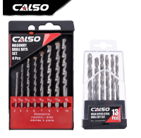 CALSO (แพคคู่) Drill combo 3 in 1 ชุดดอกสว่านสแตนเลส 13Pcs เจาะไม้ เหล็ก และ ดอกสว่านเจาะปูน 8 ตัวชุด เหล็กเหนียว