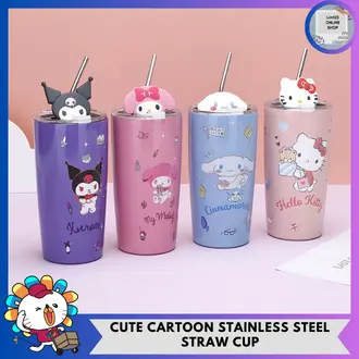 Kawaii Sanrio Series Insulated Steel Cup With Straw - Kawaii