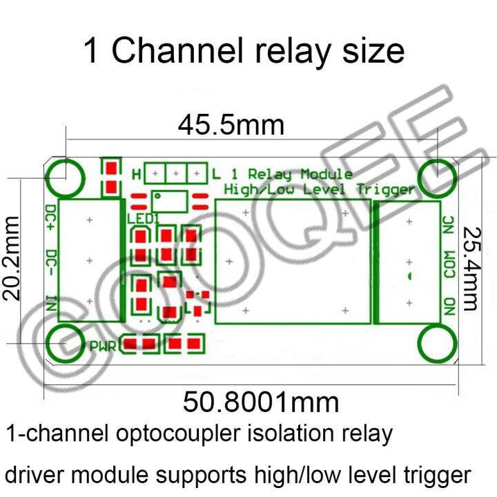 แผงโมดูลรีเลย์5v-24v-12v-1-2-4ช่องสัญญาณพร้อมออปโต้คัปเปลอร์รีเลย์ระดับโมดูลสูงและต่ำทางถนนด้านล่างสีแดง