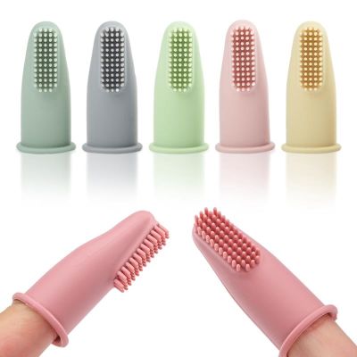 ☁ 1 PCS Baby Soft Finger Toothbrush BPA Free Silicone Infant Tooth Teeth Clean Brush ซิลิโคนเกรดอาหาร Oral Health Care