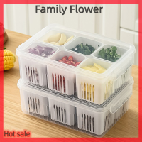 Family Flower Flash Sale กล่องเก็บผลไม้6ช่องสำหรับใส่ตู้เย็นตู้แช่เย็น