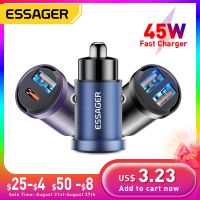 Essager 30W ที่ชาร์จแบตในรถ USB Charge4.0อย่างรวดเร็ว QC PD 3.0 SCP 5A USB Type C รถชาร์จได้อย่างรวดเร็วสำหรับ14 13