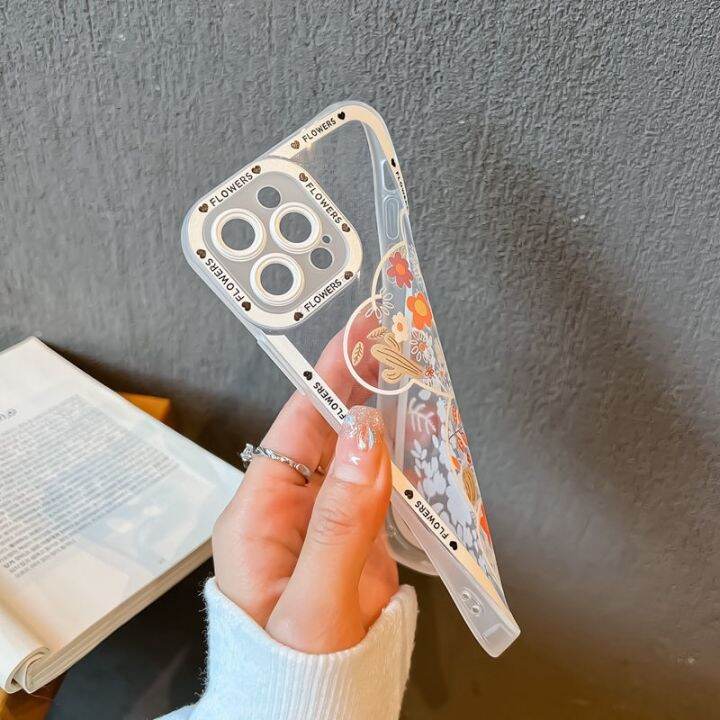 เคสหมีดอกไม้สำหรับ-for-iphone-13-14-xr-7-8-12-xs-ตัวป้องกันกล้อง