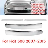 4PCS Chrome Front Bumper Moulding Trim Strips Set for FIAT 500 2007-2015 Exterior Bar Lower &amp; Upper Trim Panel Replacement