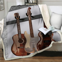 Big Guitar 3D Print Fleece Plush Throw Blankets for Beds Sofa Quilt Cover Fashion Bedspread Sherpa Blanket Soft Adults Kids Gift