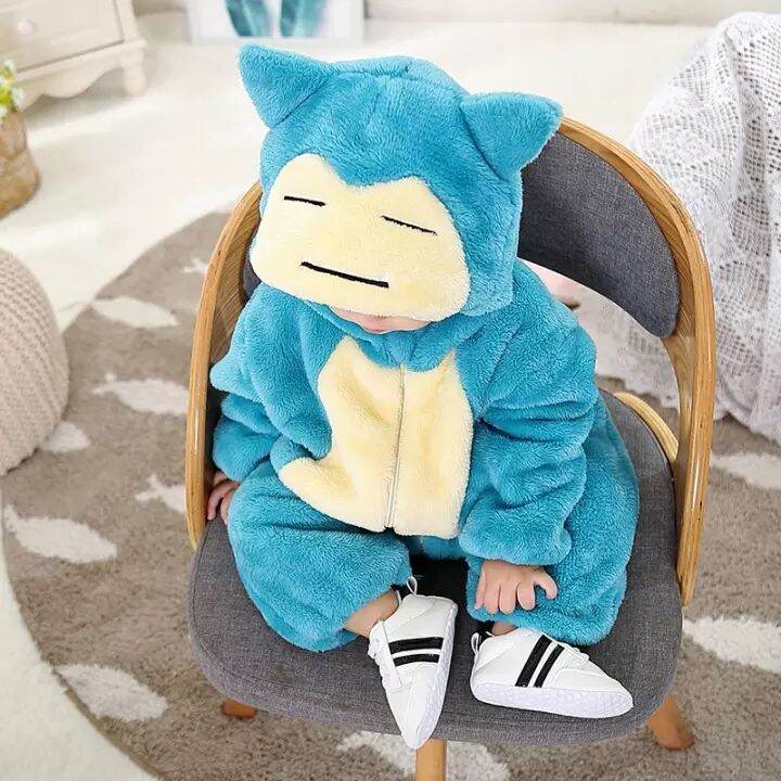 Baby Snorlax OnePiece Romper 03 Years old Baby Onesie Sleepwear For