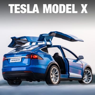 1:20 Tesla MODEL X MODEL 3 Alloy Car Model Diecasts Sound and light Toy Cars Kid Toys For Children Gifts Boy Toy Collection