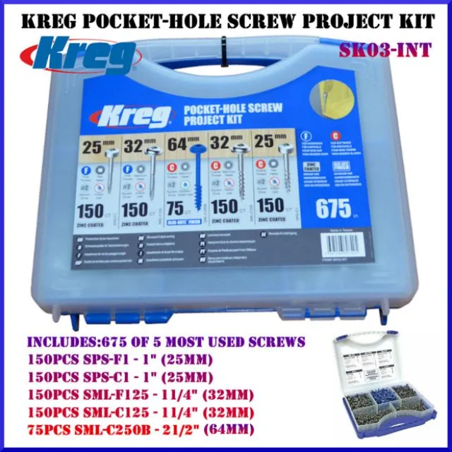 Kreg Pocket Hole Screw Project Kit SK03INTEbj Lazada PH