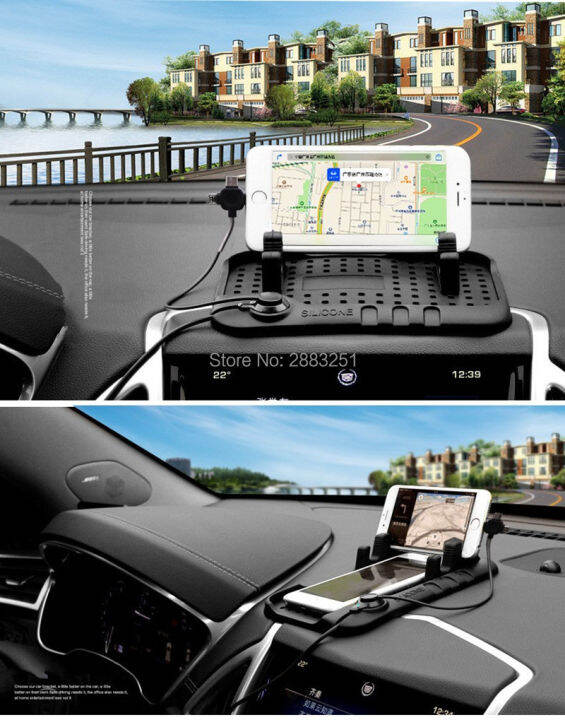 multi-functional-car-navigation-mobile-phone-anti-slip-mat-usb-charger-for-ssangyong-korando-kyron-rexton-2-rodius-accessories