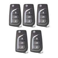 Xhorse XKTO00EN Universal Wire Remote Key Fob 3 Buttons New ABS + Metal for Toyota Type for VVDI Key Tool 5Pcs/Lot