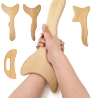 ♠ New Beech Scraping Board Wooden Guasha Massage Tool For Back Neck Body Meridian Beauty Dredge Board Carbonized Acupuncture Board