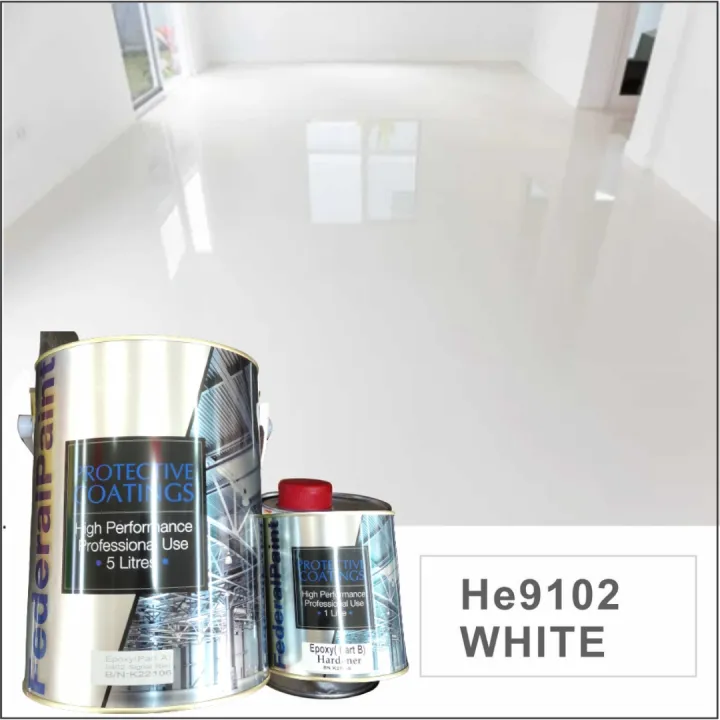 white 9102 ( 5L ) HEAVY DUTY EPOXY FEDERAL PAINT WATERPROOF FLOOR PAINT