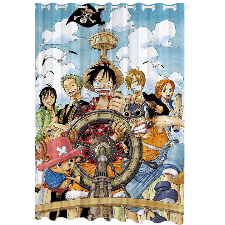 hd-พิมพ์-one-piece-ม่านห้องนั่งเล่นเบย์หน้าต่างแรเงาผ้า