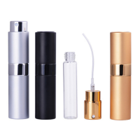 8ml Metal Aluminum Refillable Perfume Bottle Cosmetic Spray Bottle Portable Empty Bottle Travel Sub-bottle Liner Glass