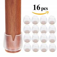 ♞▧﹊ 4 Size 16pcs Transparent Silicone Chair Leg Furniture Legs Caps Feet Pads Furniture Table Covers Floor Protector Glides Feet Cap