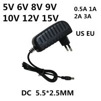 2A 1A 0.5A 5V 6V 8V 9V 10V 12V 15V เครื่องชาร์จอุปกรณ์เพาเวอร์อะแดปเตอร์ DC อเนกประสงค์อะแดปเตอร์ Eu เราสำหรับแถบไฟ LED กล่องทีวี CCTV