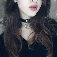 INSANESTORE66IN4 Punk Dark Choker สร้อยคอ Harajuku ปลอกคอหนัง O คู่