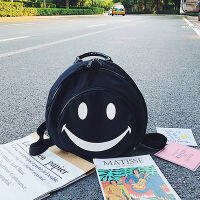 Funny Smiling Face backpack women laptop bag big capacity Cartoon Printed Students Backpacks children nylon Travel bag yellow